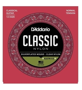 D'Addario EJ27N 1/2 Classics Serisi Klasik Gitar Tel Seti (1/2 Ölçek - Normal Tension - Gümüş Sarım)