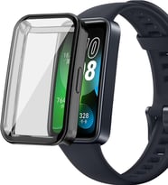 Huawei Band 9 için Kılıf 360 Full Round Soft Silicone Siyah [Band 9 ile Uyumlu Kılıf - Siyah]