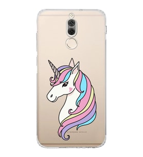 Huawei Mate 10 Lite Uyumlu Kamera korumalı Kapak Unicorn Tasarımlı  Şeffaf Kılıf