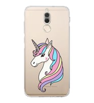 Huawei Mate 10 Lite Uyumlu Kamera korumalı Kapak Unicorn Tasarımlı  Şeffaf Kılıf