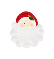 6 Adet Yılbaşı Taş Tozundan Noel Baba Sunum Tabağı 28X25CM Kırmızı/Beyaz