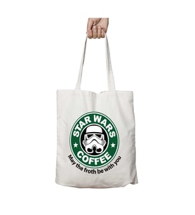Star Wars Coffee Logo iki Taraf Kalıcı Yıkanabilir Okul Plaj Omuz Bez Çanta