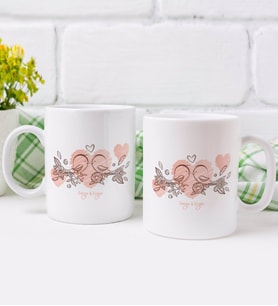 BK Gift Kişiye Özel İsimli Sevgililer Günü Tasarımlı İkili Kupa Bardak-35