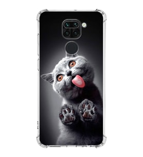 PrintiFy Xiaomi Redmi Note 9 Uyumlu Kedi 2 Baskılı Şeffaf Köşe Korumalı Antişok Kılıf