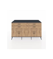 Kronos Konsol 2 Raflı 4 Çekmeceli 8 Kapaklı 176x59x99 Antrasit-Çam