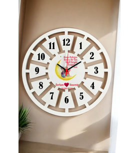 Sevgiliye Hediye Duvar Saati 40cm 004 (Beyaz)