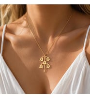 Kişiye Özel 925 Ayar Gümüş Müge Çiçek Tasarımlı Love U Yazılı Kolye (Gold)