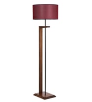 MENEKŞE CEVİZ AHŞAP LAMBADER SİLİNDİR HASIR BORDO ABAJURLU