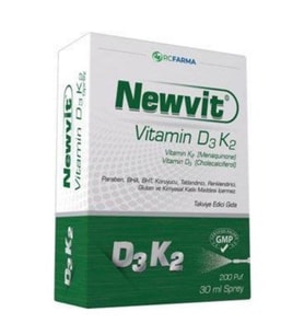Newvit Vitamin D3K2 Sprey 200 Puf Takviye Edici Gıda 30 ml