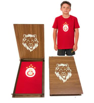 Galatasaray Orijinal 5 Yıldız Kırmızı Çocuk Forma T-Shirt Aslan Ahşap Kutu Hediyeli