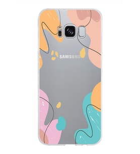 Samsung Galaxy S8 Kapak Karışık Renkler Tasarımlı Şeffaf Silikon Kılıf