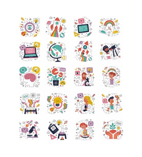 Bilim Sticker Set  20 Parça Telefon, Tablet, Defter, Laptop Sticker