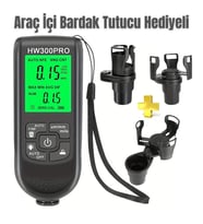 Hw-300pro Oto Boya Kalınlık Ölçer Fe Nfe 2000µm + 2 Fonksiyonlu Bardak Tutucu Hediyeli