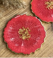 Epoksi Tekli  Bardak Altlığı - 1 adet (Pembe)