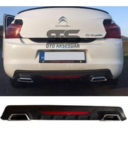 Citroen C-elysee Difüzör Arka Tampon Eki 2 Egzoz Çıkışlı Siyah Reflektörlü