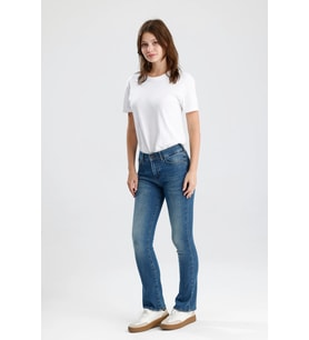 #KadınJean Orta Koyulukta Indigo Denim Boot Cut Kesim Monica24 Rahat Kadın Jean Pantolon