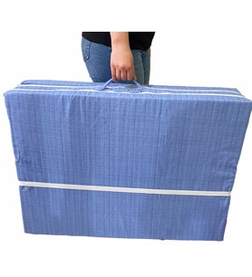 Katlanır Yatak Yer Yatağı Sünger Yatak Tek Kişilik 80x180 MAVİ ÇİZGİLİ