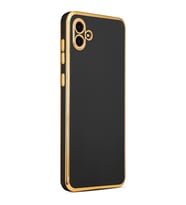 Galaxy A04 Kılıf Zore Bark Kenarları Altın Renk Kılıf (Siyah)