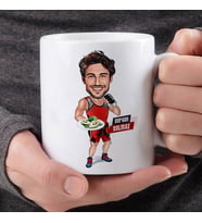 Kişiye Özel Sağlıklı Beslenen Sporcu Erkek Karikatürlü Kupa Bardak