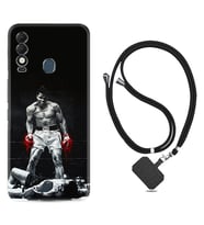Tecno Spark 8T Kılıf Resimli Boyun Askılı İpli Desenli Silikon Muhammed Ali 1369