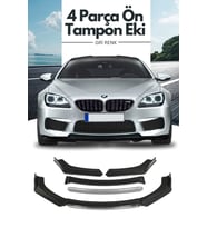 Gri 4 Parça Ön Lip Universal Ön Tampon Eki Piano Black Gri Renk (Sarı)