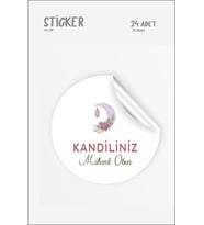 Kandiliniz Mübarek Olsun Etiket 4 cm 24 Adet