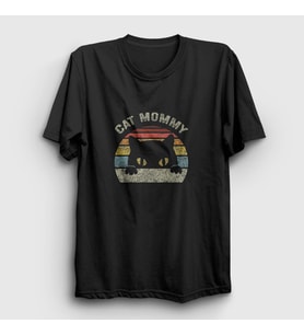 Presmono Unisex Siyah Cat Mommy Kedi T-Shirt 287761tt