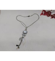 Otantik Swarovski Taşlı Çiçek Figürlü Sedef Tasarım Kolye
