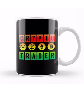 Crypto Trader Bitcoin Blockchain Distressed 01 Kupa Bardak Porselen