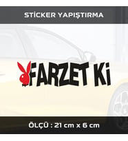 farzetki yazı siyah etiket sticker - 2 adet çıkartma araba motosiklet kask atv tablet pc buzdolabı otomobil bilgisayar uyumlu