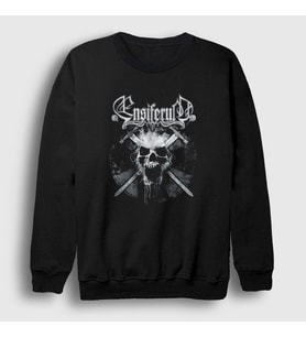 Presmono Unisex Siyah Skull Ensiferum Sweatshirt 145617tt