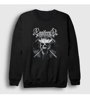 Presmono Unisex Siyah Skull Ensiferum Sweatshirt 145617tt