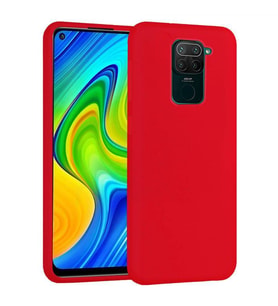 Xiaomi Redmi Note 9 İçi Kadife Silikon Kılıf Kırmızı
