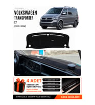 VOLKSWAGEN TRANSPORTER T7 (2021-2024) Uyumlu Torpido Örtüsü Torpido Kılıfı - Siyah