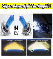 H4 Beyaz Işık Far Ampulü 12V 100W
