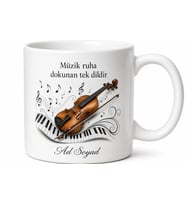 Klasik Müzik Keman Piyano Tuşları Beethoven Temalı Baskılı Kupa Bardak Hediye