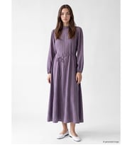 LCW Modest Lila Dik Yaka Kuşaklı Modal Karışımlı Elbise