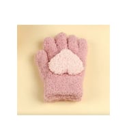 Yumusacik Yun Orgu Eldiven Pembe Kalp Yas 24LGKALPpembeknit