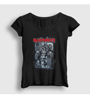 Presmono Kadın Siyah Mummy V2 Iron Maiden T-Shirt 408319tt