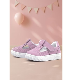 Rakerplus Bheem Hakiki Deri Pudra Cırtlı Bebek Sneaker Sandalet