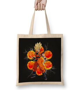 Goku Super Saiyan Bez Çanta Uzun Saplı