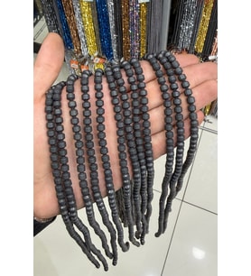 Hematit Taşı Özel Kesim Mat Siyah 6x6mm Doğal Taş Dizi