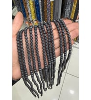 Hematit Taşı Özel Kesim Mat Siyah 6x6mm Doğal Taş Dizi