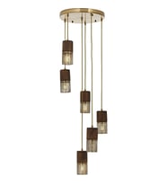 AVONNI AV-60265-6ET Eskitme Kaplama Modern Avize E27 Metal Ahşap 40cm