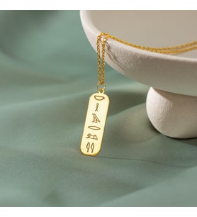 Kişiye Özel Şık Mısır Hiyeroglif İsim Kolye 925K Gümüş (Gold)