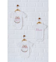 Pia Baby Premium %100 Pamuk İsme Özel Organik Baskılı Üçlü Set Çıtçıtlı Bebek Body Zıbın Modelleri 5028-18 (Ekru)