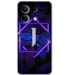 Xiaomi Redmi Note 13 Kılıf HD Desen Baskılı Kılıf - Dark Neon Yaprak I Harfi