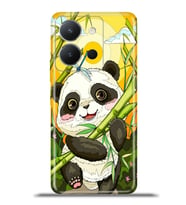 Vivo Y36 Kapak HD Renkli Dizayn Silikon Kılıf - Panda Bambu