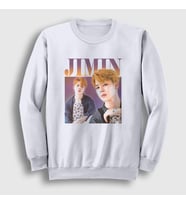 Presmono Unisex Beyaz Poster K Pop Jimin Bts Sweatshirt 272320tt