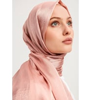 Şaless Tesettür Kadın Janjanlı Krinkıl Abiye Şal-siyah- 70x190cm (Pudra)